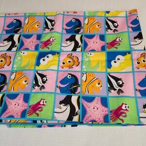 Disney Pixar Finding Nemo Window Pane Fabric Vintage 42" x 77" Multi-Color